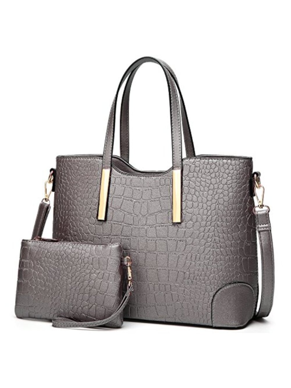 Satchel Handbag Women Alligator Grain PU Leather Shoulder Tote Crossbody